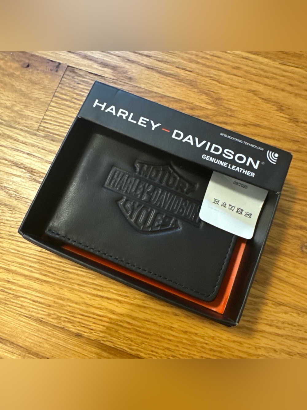 Harley-Davidson Men's Genuine Leather Wallet Black NWT